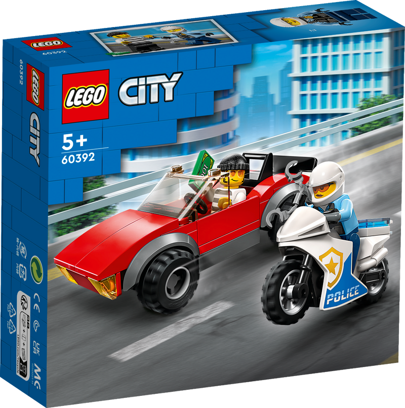 LEGO City 60392 - Politimotorcykel på biljagt
