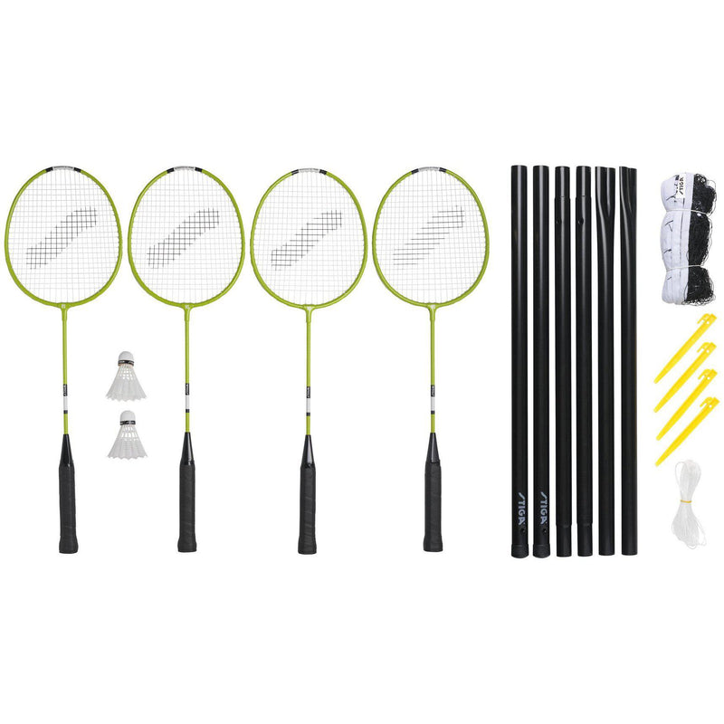 STIGA - Badmintonsæt med net + 4 ketsjere - STIGA