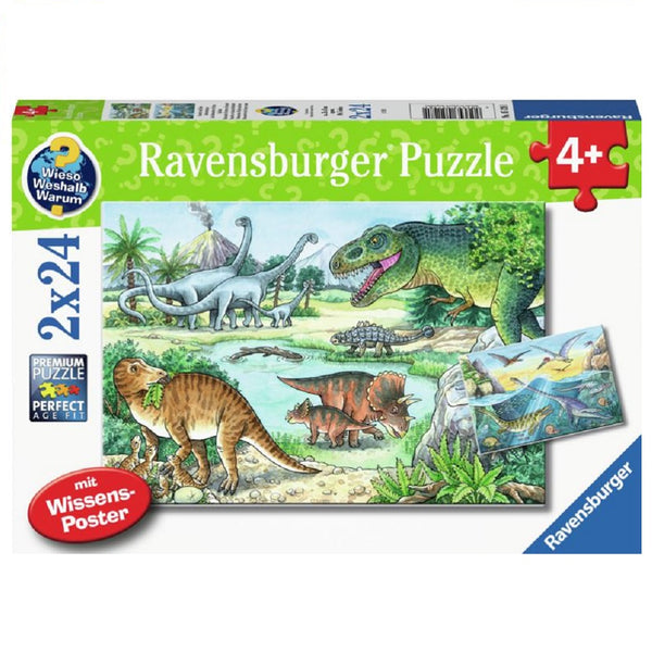 Ravensburger 2x24brk. - Dinosaurer af land og hav