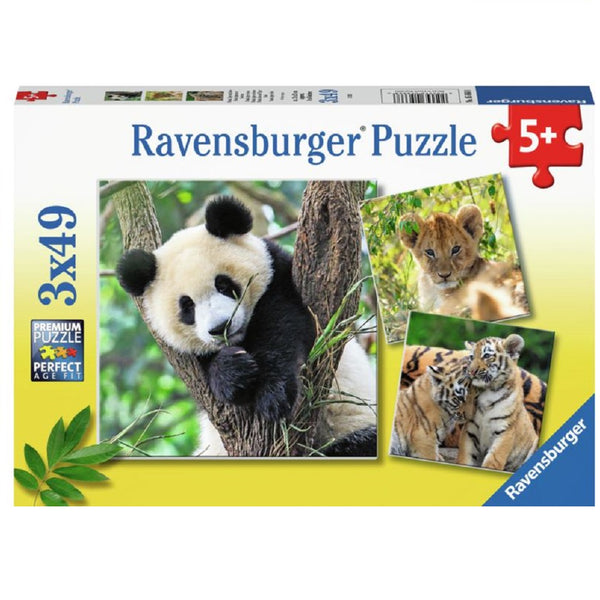 Ravensburger 3x49brk. - Panda, løve og tiger