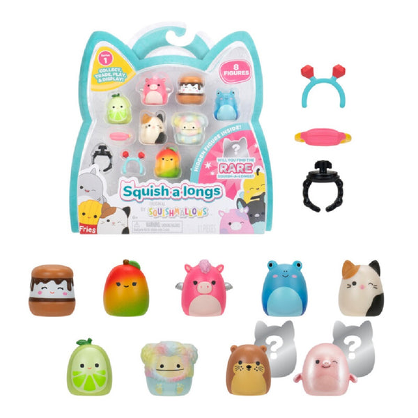 Squishmallows - Squish-a-longs 2,5 cm 8-pak kat