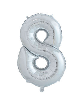 Folie ballon - Sølvfarvet tal