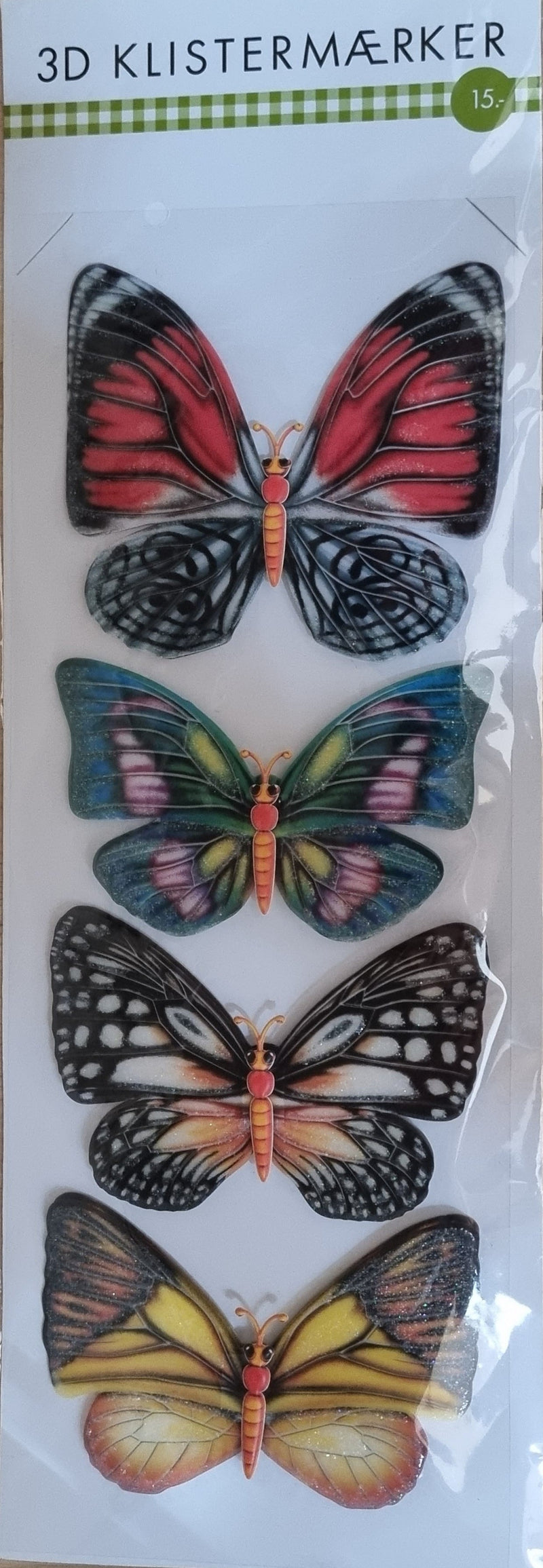 3D klistermærker sommerfugl