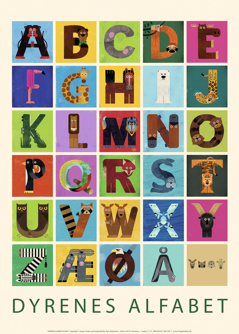 Dyrenes alfabet-plakat