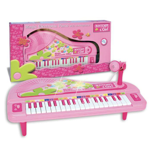 Bontempi - Lille piano i Pink m/mikrofon & Lys effekt - Bontempi