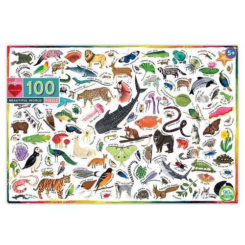 Eeboo - puslespil på 100 brikker - Dyr i verden - eeboo