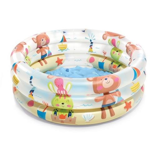 INTEX - Badebassin til baby - med sødt print af dyr på stranden - Intex