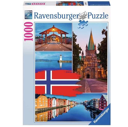 Ravensburger Puslespil - Trondheim Collage - 1000 brikker - Ravensburger